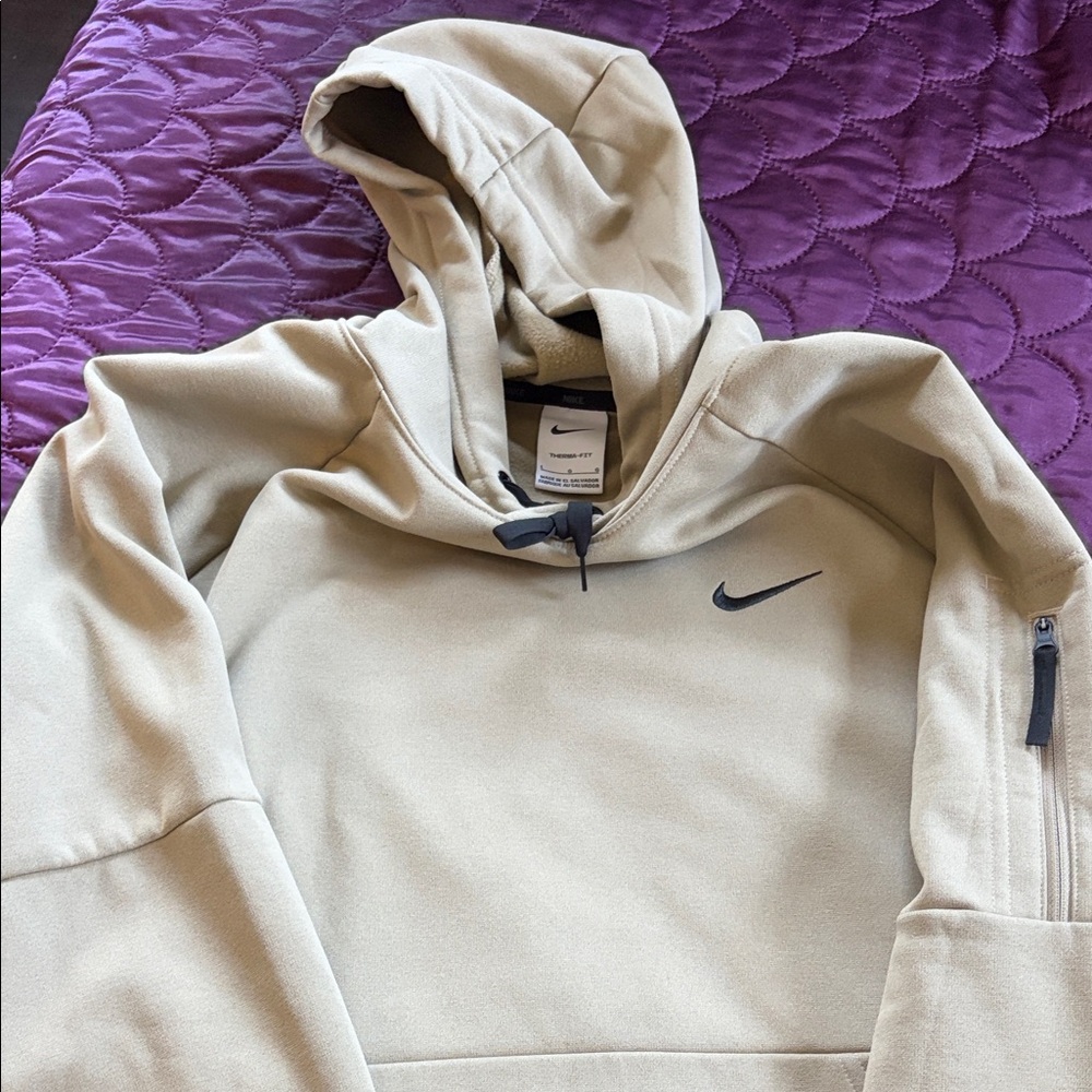 Nike Tan Hoodie with Black Swoosh